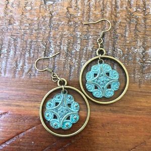 Patina charm earrings